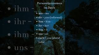 Personalpronomen im Dativ shorts german deutchlernen learngerman deutsch deutschland [upl. by Yttisahc]