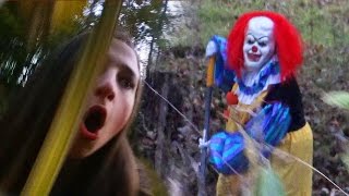 Scary Killer Clown Unmasked By Dad in The Woods  Girl Freaks Out [upl. by Liarret345]