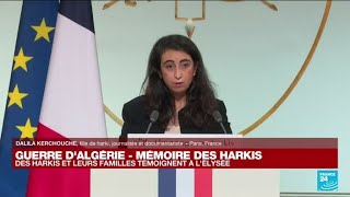 Guerre dAlgérie  des Harkis et leurs familles témoignent à lElysée • FRANCE 24 [upl. by Aihtnis]