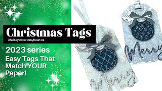 DIY Christmas Tags Using Patterned Paper [upl. by Elise899]