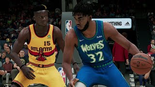 NBA 2K22 NEW NIKE CITY JERSEYS  NBA 75 Anniversary  Timberwolves vs Hawks NBA 2K22 Gameplay PS5 [upl. by Tavish]