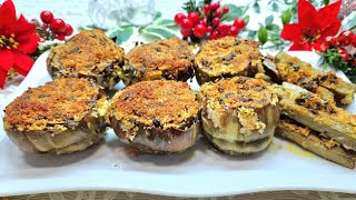 CARCIOFI RIPIENI AL FORNO TENERISSIMI CON UN SOFFICE CUORE FILANTE  VERDURE GRATINATE PER NATALE [upl. by Enilaf51]