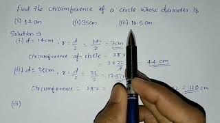 Find the circumference of a circle whose diameter is given [upl. by Melly258]