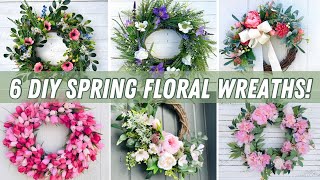 How to make 6 different spring floral wreaths [upl. by Froma200]