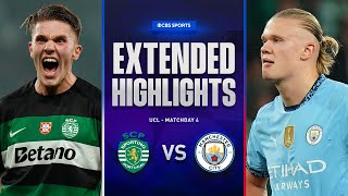 Sporting CP vs Man City Extended Highlights  UCL League Phase MD 4  CBS Sports Golazo [upl. by Imoan]