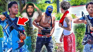 Reacting To WEARING RED Bandana In CRIP TERRITORY [upl. by Sansone]