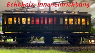 EchtholzInneneinrichtung für preußischen Abteilwagen  Märklin MGleis Anlage [upl. by Anertal]