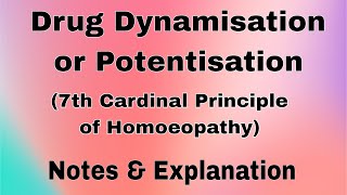 Theory of Drug Dynamisation  Potentisation  7th ardinal Principle of Homoeopaathy [upl. by Stauffer]