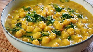 GARBANZOS CON ESPINACAS AL CURRY ESTÁN MEJOR QUE POLLO AL CURRY COMIDA ABUNDANTE FÁCIL Y ECONÓMICA [upl. by Brodie]