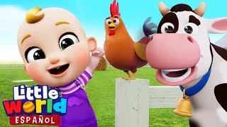 Los Animalitos De La Granja 🐔  Canciones Infantiles Para Aprender  Little World En Español [upl. by Ketty]