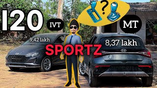 i20 sportz 2024 manual vs automatic ivt which is best option [upl. by Lamak]