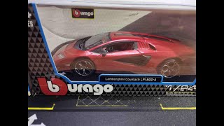 UNBOXING OF BBURAGO 124 SCALE LAMBORGHINI COUNTACH LPI 8004 [upl. by Daryn810]