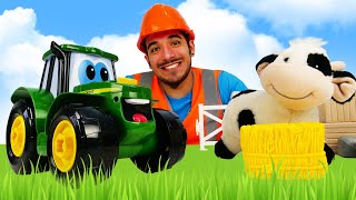 ¡El tractor de juguete construye un puente Tractores de juguete Vídeos para niños de coches [upl. by Idarb]