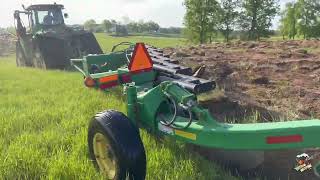 Plowing Up a Field of Sod with a John Deere 9620RX Tractor amp 10 Bottom Plow [upl. by Ahsir]