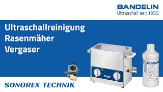 Rasenmäher Vergaser mit Ultraschall reinigen im BANDELIN SONOREX Ultraschallreiniger [upl. by Summers]