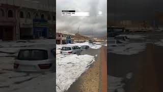 Flooding and Hail Submerges Cars in Abu Dhabi [upl. by Alexandr687]