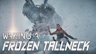 Horizon Zero Dawn  The Frozen Wilds  Waking a Frozen Tallneck [upl. by Aseram]