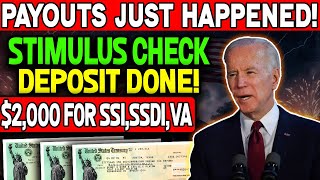 Payouts Just Happened 2000 Stimulus Checks Deposit Done For Social Security SSI SSDI VA Seniors [upl. by Darees385]