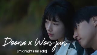 Doona x Wonjun  midnight rain edit doona kdramaedit [upl. by Sinnard]