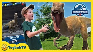 Jurassic World Alive Dinosaur Hunting Family Fun Adventure Game with Giant Life Size Dinosaurs [upl. by Akcinahs]