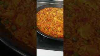 Spanish Paella shortvideo paella spanishfood rice cookedfood cookingchannel cooking foodie [upl. by Forelli513]