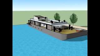 Transformation of an Old Barge into a quotModern Luxury Houseboatquot Amsterdam  Grand Design [upl. by Stannfield]