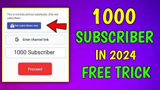 How To Get Free Subscribers On YouTube  How To increase Subscribers On YouTube Channel  2024 [upl. by Rabbaj]