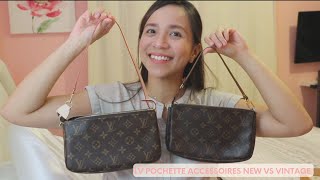 LOUIS VUITTON POCHETTE ACCESSORIES NEW vs VINTAGE COMPARISON WHAT FITS INSIDE  ANIKA SIGLOS [upl. by Frodi981]