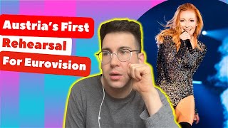 CAN AUSTRIA COME TOP 10 AT EUROVISION Rehearsal Reaction [upl. by Magulac]