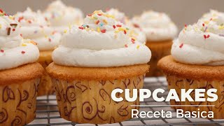 Cupcakes de vainilla húmedos y esponjosos receta fácil de cupcakes para venta o para la casa [upl. by Ayouqes85]