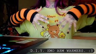 DIY EMO ARM WARMERSout of knee high socks [upl. by Pillyhp]