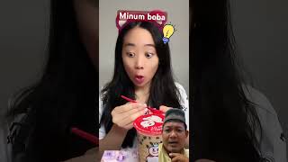 Minum boba shortvideo reaction food chocolate foodie [upl. by Duma275]