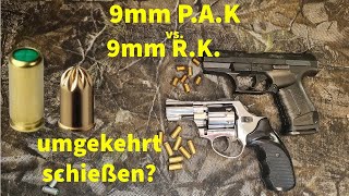 Kann man Schreckschuss 9mm PAK Pistolen Patronen in 9mm RK Revolver laden und umgekehrt [upl. by Dustin410]