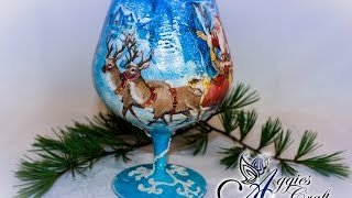 Decoupage Tutorial  Christmas Tea Light Holder [upl. by Dier]