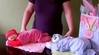 How to make a diaper baby  Sleeping Baby Girl Diaper Cake [upl. by Aita356]