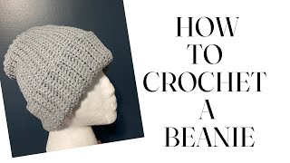 HOW TO CROCHET BEANIE  beginner friendly crochet ribbed hat pattern [upl. by Latnahc515]