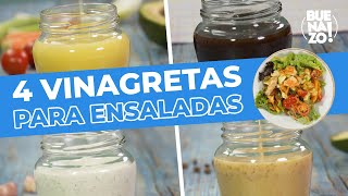 4 vinagretas para ensaladas  BUENAZO [upl. by Anialad]