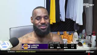 LeBron James POSTGAME INTERVIEWS  Los Angeles Lakers loss to Golden State Warriors 128121 [upl. by Ellehcit167]