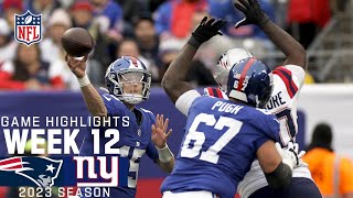 New England Patriots vs New York Giants  2023 Week 12 Game Highlights [upl. by Anilra470]