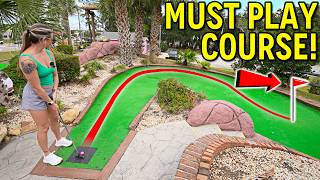 Epic Back to Back Hole in One at this MASSIVE Mini Golf Course [upl. by Sabanrab]