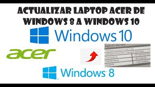 Actualizar de Windows 8 a Windows 10 LAPTOP ACER [upl. by Meehyrb]