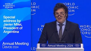 Special address by Javier Milei President of Argentina  Davos 2024  World Economic Forum [upl. by Iretak]