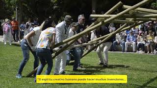 24º Feria de la Ciencia Experimento XXL quotEl Puente autoportante de Leonardoquot [upl. by Rosene335]