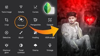 Snapseed Dark Black And Red Effect Photo Editing Tricks  Snapseed Background Colour Change Tutorial [upl. by Emmi]