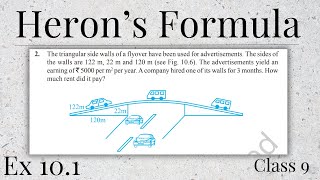 Herons Formula  Exercise 101  Chapter 10  20242025  CLASS 9TH [upl. by Hy]