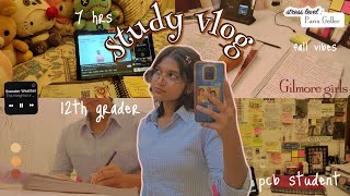 12th grader study vlog 🍂☕  studying going outreading  7 hrs [upl. by Lyram]