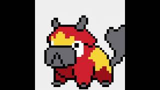 Pixelart for my fire starter Foomoo Pokemon Orange fakemon pokemon pokemonart pixelart [upl. by Forrest]