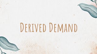 Derived Demand [upl. by Aenat]