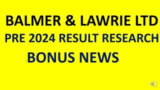 BALMER amp LAWRIE SHARE  BALMER amp LAWRIE LTD  LATEST NEWS ON BALMER amp LAWRIE  BALMER amp LAWRIE [upl. by Winnick]