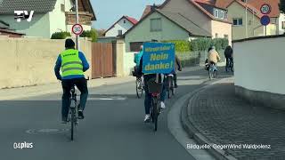 Fahrraddemo gegen Windkraftanlagen in Waldpolenz [upl. by Nwahsd]